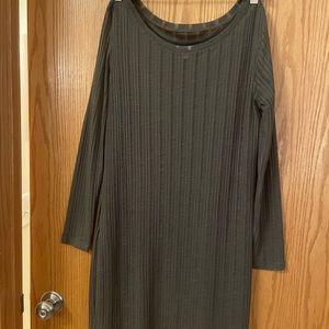 Cato Army green long sleeve slip dress